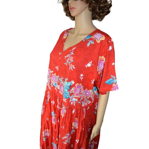 NWT Only Necessities Women's Plus Size Floral Cotton Summer Dress Size 1X 22/24 - Picture 3 of 10